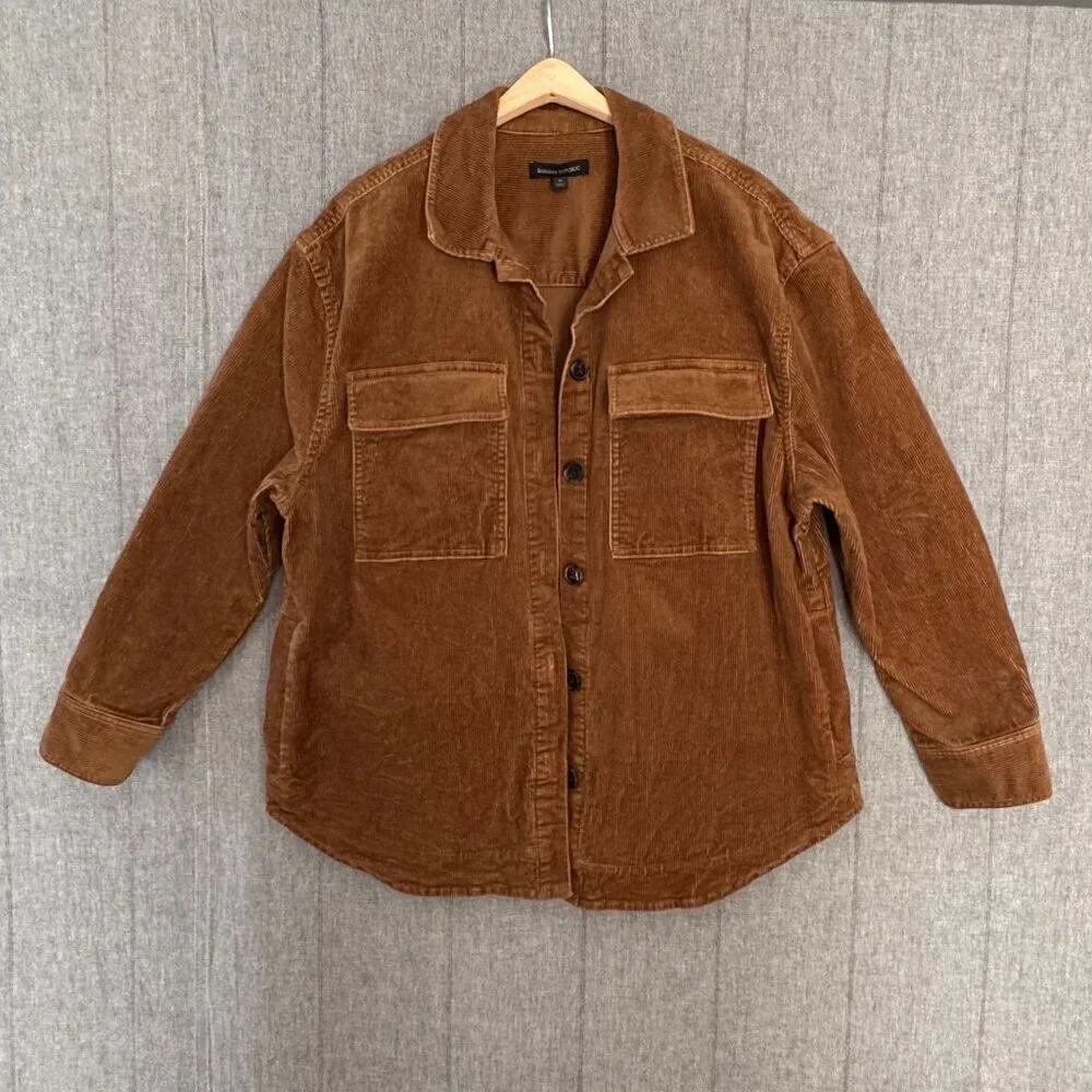 Banana Republic Corduroy Brown Button Front Shaket Chore Farm Jacket Size Medium - Picture 4 of 13